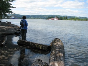 img_7930 Nancy at the confluence of the Columbia and Walamet Rivers